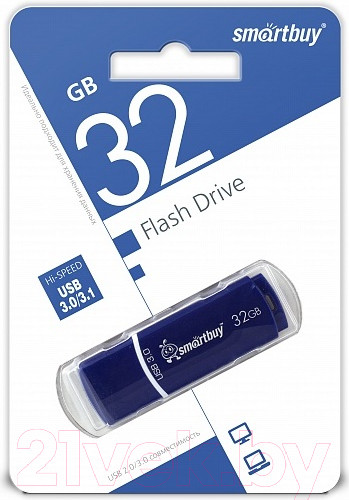 Изображение товара USB flash накопитель SmartBuy Crown Blue 32Gb (SB32GBCRW-Bl)