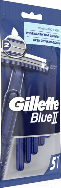 Изображение товара Набор бритвенных станков Gillette Blue II (5шт)