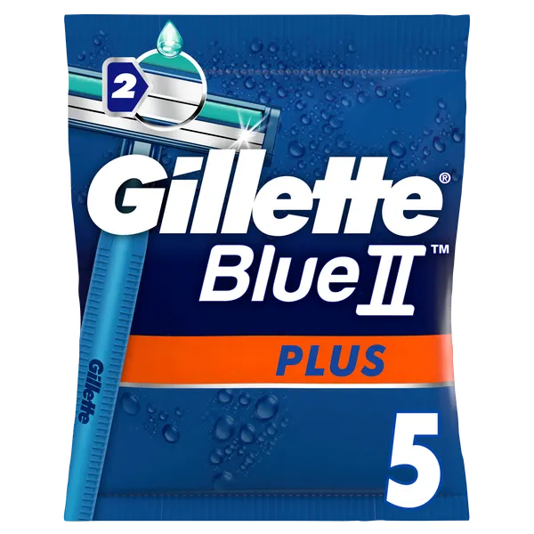 Изображение товара Набор бритвенных станков Gillette Blue II Plus одноразовые (5шт)