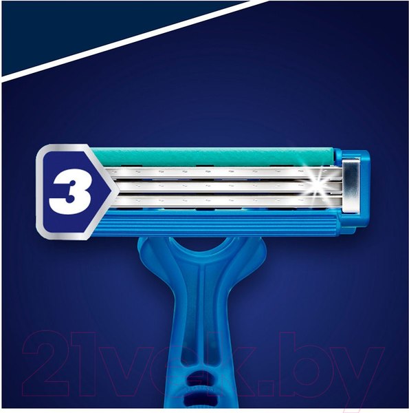 Изображение товара Набор бритвенных станков Gillette Blue Simple3 одноразовые (8шт)
