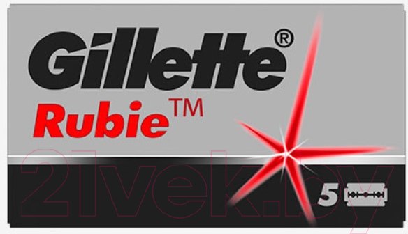 Изображение товара Набор лезвий для бритвы Gillette Rubie Platinum Plus для безопасных бритв (5шт)