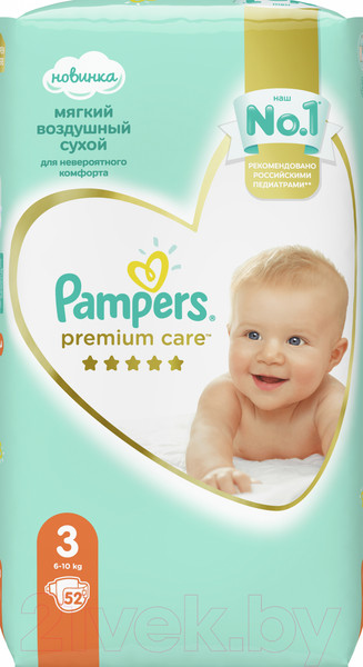 Изображение товара Подгузники детские Pampers Premium Care 3 Midi (52шт)