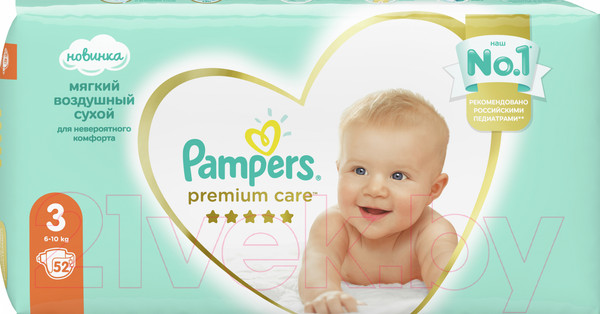 Изображение товара Подгузники детские Pampers Premium Care 3 Midi (52шт)