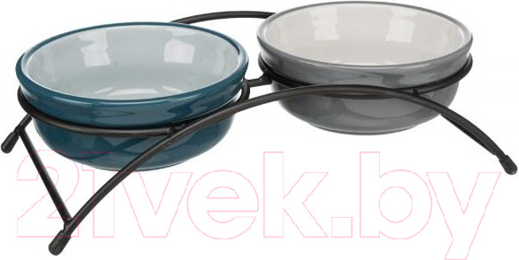 Изображение товара Набор мисок для животных Trixie Eat on Feet / 24535 (серый/бирюзовый)