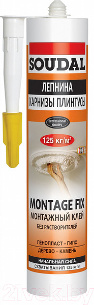 Клей Soudal Montage Fix. Лепнина. Карнизы (280мл)