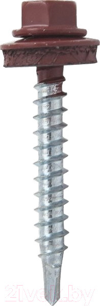 Изображение товара Саморез Starfix Кровельный по дереву 4.8х70 шайба с прокл. PT1 / SMC3-21852-100 (100шт, оцинкованный, RAL 3009 коричнево-красный)