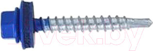 Изображение товара Саморез Starfix Кровельный по дереву 4.8х70 шайба с пр. PT1 / SMC3-103311-100 (100шт, оцинкованный, RAL 5021 водная синь)