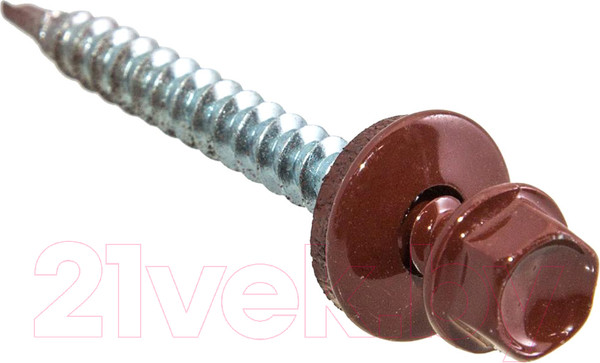 Изображение товара Саморез Starfix Кровельный по дереву 4.8x29 шайба с прокл. PT1 / SMP2-24695-80 (80шт, оцинкованный, RAL 8004 медно-коричневый)