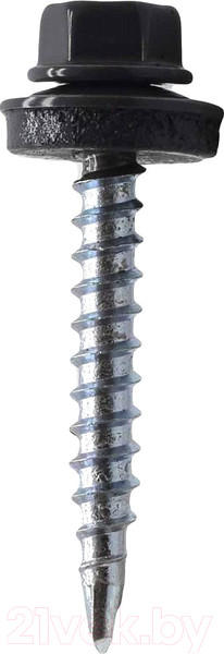 Изображение товара Саморез Starfix Кровельный по металлу 4.8x19 шайба с прокл PT3 / SMP2-102307-100 (100шт, оцинкованный, RAL 9005 черный янтарь)