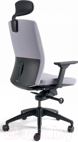 Изображение товара Кресло офисное Bestuhl J2 Black Pl с подголовником и подлокотником (серая ткань)