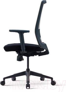 Изображение товара Кресло офисное Bestuhl S30 Black Pl без подголовника с регулируемыми подлокотниками (черная сетка/черная ткань)