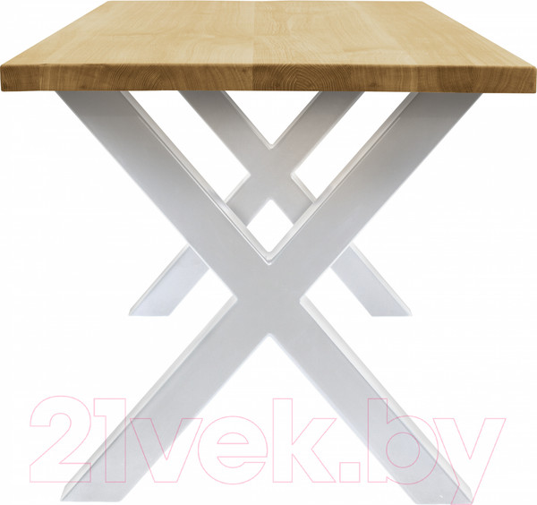 Изображение товара Обеденный стол Buro7 Икс Классика 150x80x76 (дуб натуральный/белый)