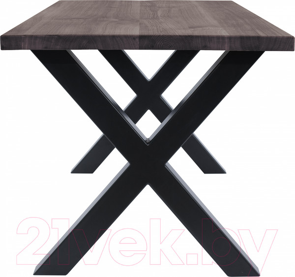 Изображение товара Обеденный стол Buro7 Икс Классика 150x80x76 (дуб мореный/черный)