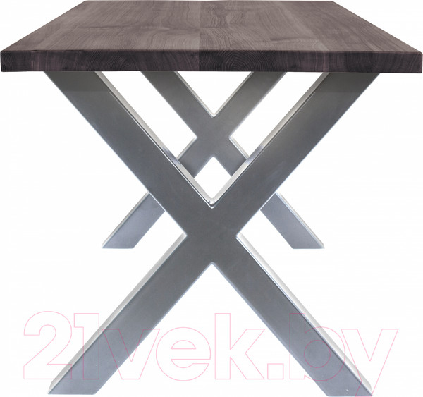 Изображение товара Обеденный стол Buro7 Икс Классика 150x80x76 (дуб мореный/серебристый)