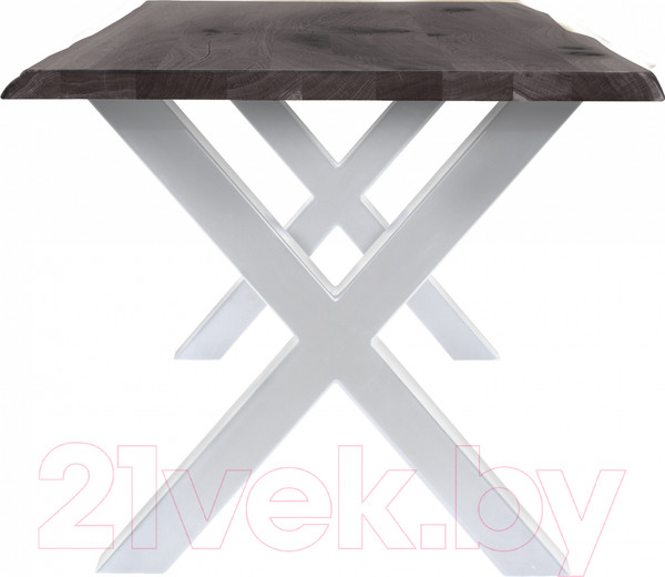 Изображение товара Обеденный стол Buro7 Икс с обзолом и сучками 150x80x76 (дуб мореный/белый)