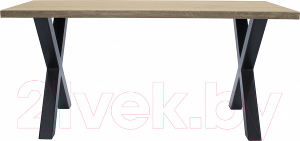 Изображение товара Обеденный стол Buro7 Икс Классика 180x80x76 (дуб беленый/черный)