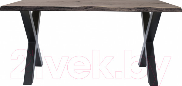 Изображение товара Обеденный стол Buro7 Икс с обзолом и сучками 180x80x76 (дуб мореный/черный)