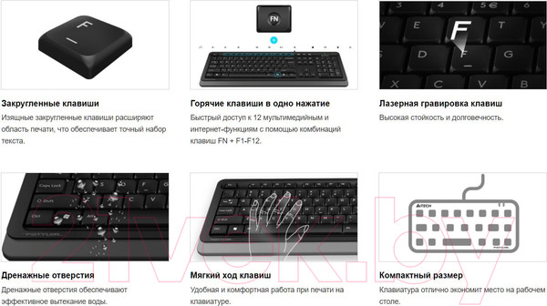 Изображение товара Клавиатура A4Tech Fstyler FK11 USB (белый)