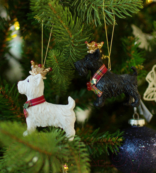 Изображение товара Елочная игрушка Gisela Graham Limited Glory Скотч-терьер в короне / 12765