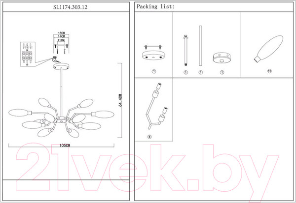Изображение товара Люстра ST Luce Desima SL1174.303.12 