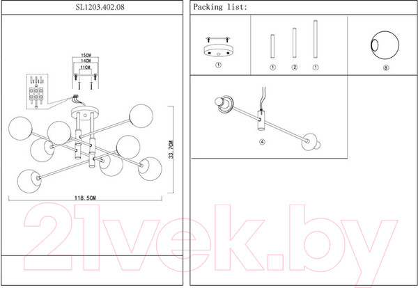 Изображение товара Люстра ST Luce Limano SL1203.402.08