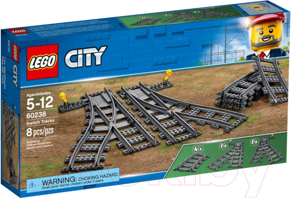 Изображение товара Конструктор Lego City Железнодорожные стрелки / 60238
