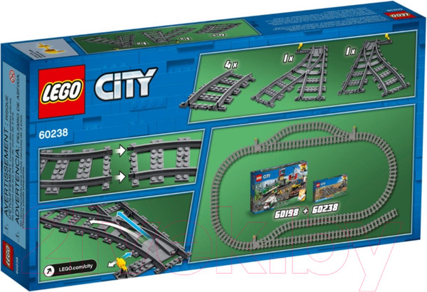 Изображение товара Конструктор Lego City Железнодорожные стрелки / 60238