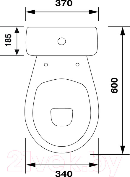 Изображение товара Унитаз напольный Оскольская керамика Суперкомпакт А (белый, горизонтальный выпуск)