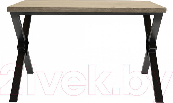 Изображение товара Обеденный стол Buro7 Икс-ромб Классика 150x80x76 (дуб беленый/черный)
