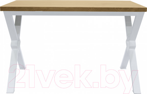 Изображение товара Обеденный стол Buro7 Икс-ромб Классика 150x80x76 (дуб натуральный/белый)