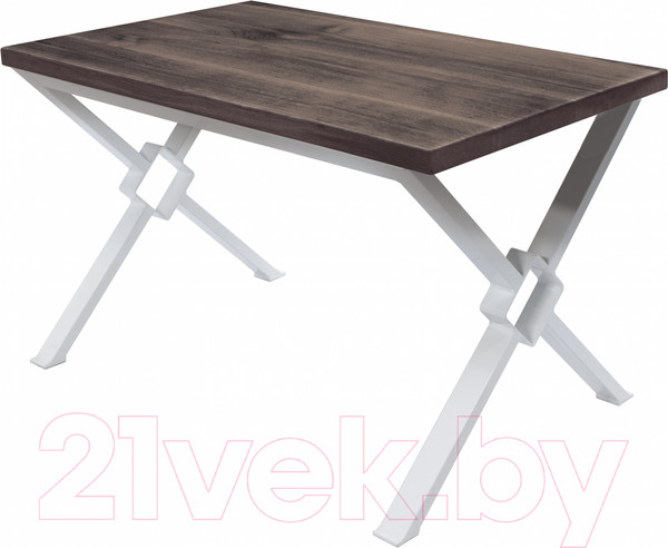 Изображение товара Обеденный стол Buro7 Икс-ромб Классика 150x80x76 (дуб мореный/белый)