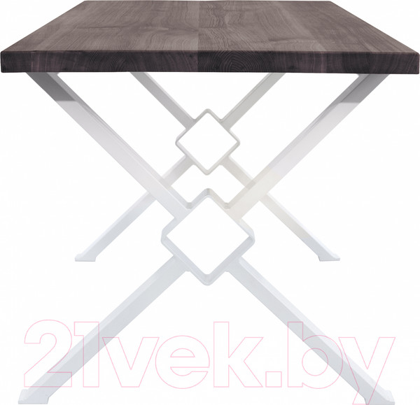 Изображение товара Обеденный стол Buro7 Икс-ромб Классика 150x80x76 (дуб мореный/белый)