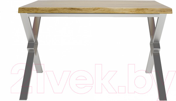 Изображение товара Обеденный стол Buro7 Икс-ромб с обзолом 150x80x76 (дуб натуральный/серебристый)