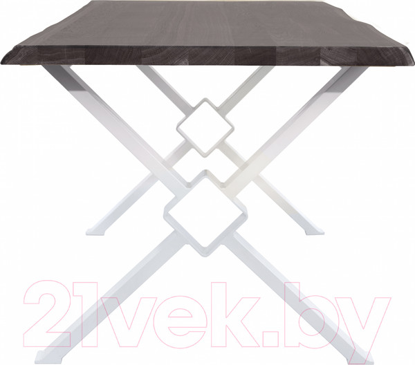 Изображение товара Обеденный стол Buro7 Икс-ромб с обзолом 150x80x76 (дуб мореный/белый)