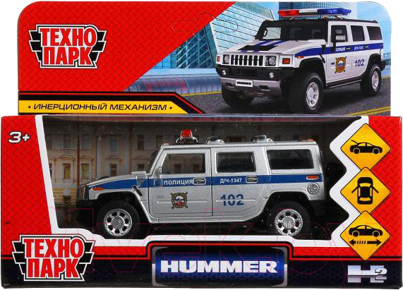 Изображение товара Автомобиль игрушечный Технопарк Hummer H2 Полиция / HUM2-12POL-SR
