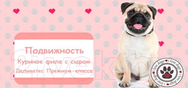 Изображение товара Лакомство для собак O'dog Подвижность. Куриное филе с сыром (750г)