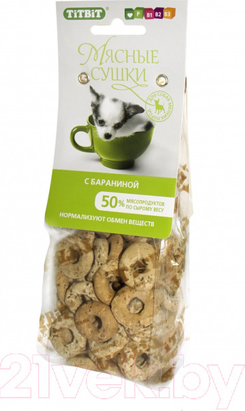 Изображение товара Лакомство для собак TiTBiT Мясные сушки с бараниной / 004999 (100г)