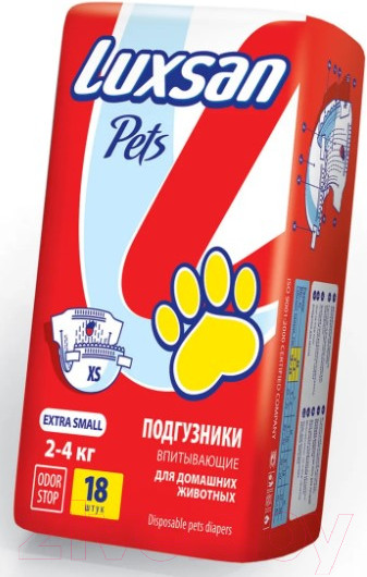 Изображение товара Подгузники для животных Luxsan Premium XS 2-4кг (18шт)
