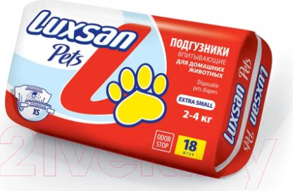 Изображение товара Подгузники для животных Luxsan Premium XS 2-4кг (18шт)