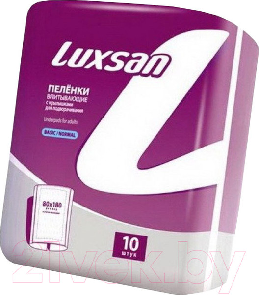 Изображение товара Набор пеленок одноразовых впитывающих Luxsan Basic Normal 80x180 (10шт)