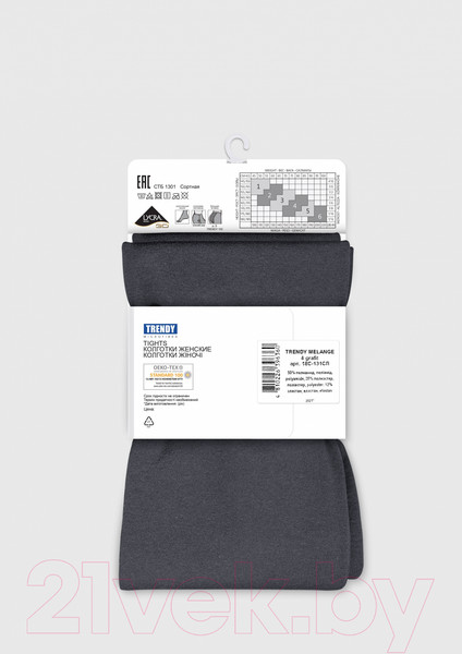 Изображение товара Колготки Conte Elegant Trendy Melange (р.5, grafit)