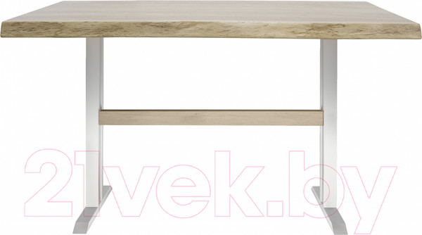 Изображение товара Обеденный стол Buro7 Двутавр с обзолом 110x80x76 (дуб беленый/белый)