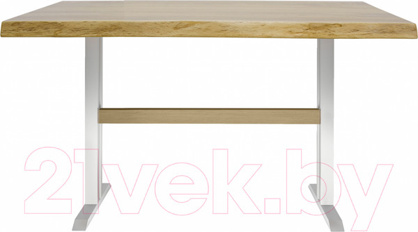 Изображение товара Обеденный стол Buro7 Двутавр с обзолом 110x80x76 (дуб натуральный/белый)