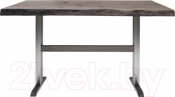 Изображение товара Обеденный стол Buro7 Двутавр с обзолом 110x80x76 (дуб мореный/серебристый)