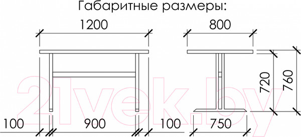 Изображение товара Обеденный стол Buro7 Двутавр Классика 120x80x76 (дуб беленый/серебристый)