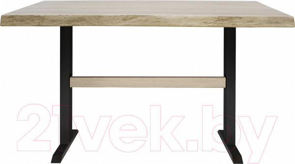 Изображение товара Обеденный стол Buro7 Двутавр с обзолом 120x80x76 (дуб беленый/черный)