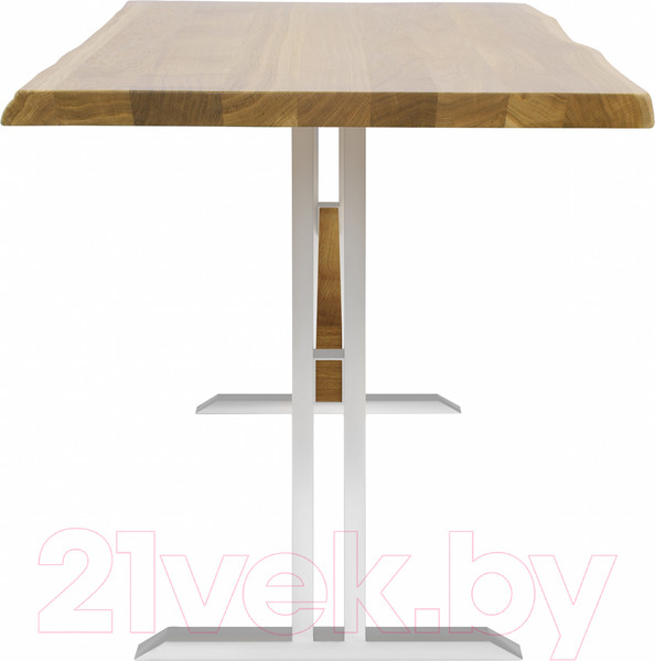 Изображение товара Обеденный стол Buro7 Двутавр с обзолом 120x80x76 (дуб натуральный/белый)
