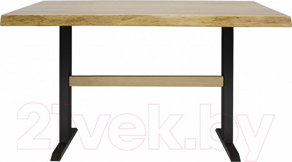 Изображение товара Обеденный стол Buro7 Двутавр с обзолом 120x80x76 (дуб натуральный/черный)