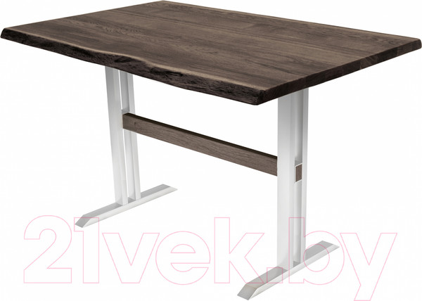 Изображение товара Обеденный стол Buro7 Двутавр с обзолом 120x80x76 (дуб мореный/белый)