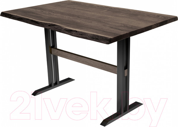 Изображение товара Обеденный стол Buro7 Двутавр с обзолом 120x80x76 (дуб мореный/черный)